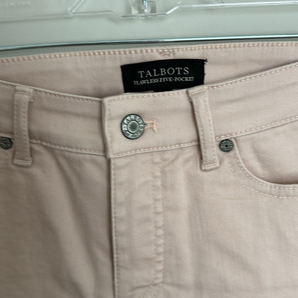 Talbots Flawless Five Pocket Jeans Size 2 Skinny Button Cuff Hem Ankle Crop - Picture 2 of 5